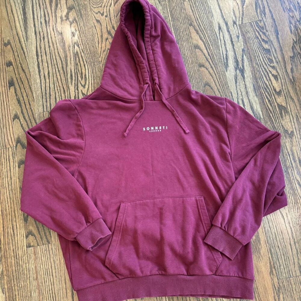 Women's burgundy Sonetti London hoodie sweatshirt, size xxl